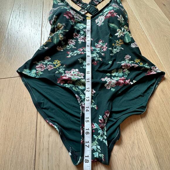 Niptuck One Piece Floral Green Swimsuit Multi Fit Cup Size 8 - Picture 6 of 9